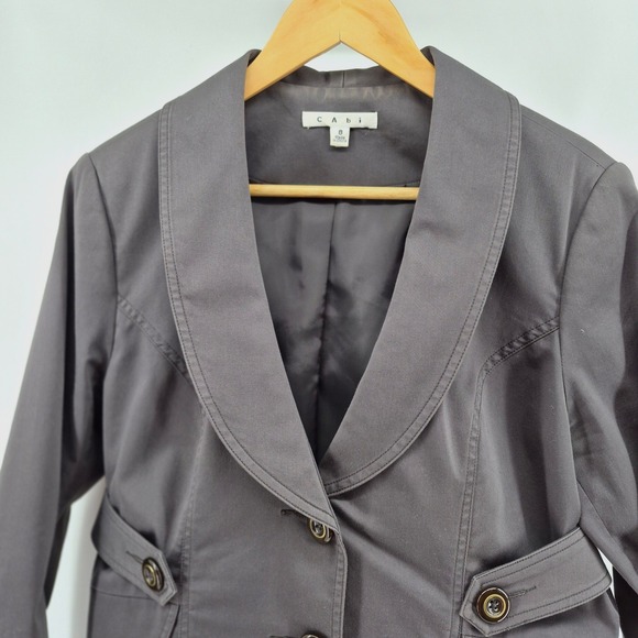 Cabi Womens Gray/Green Button Front Blazer Jacket Size 8 Career Work Business - Picture 2 of 12
